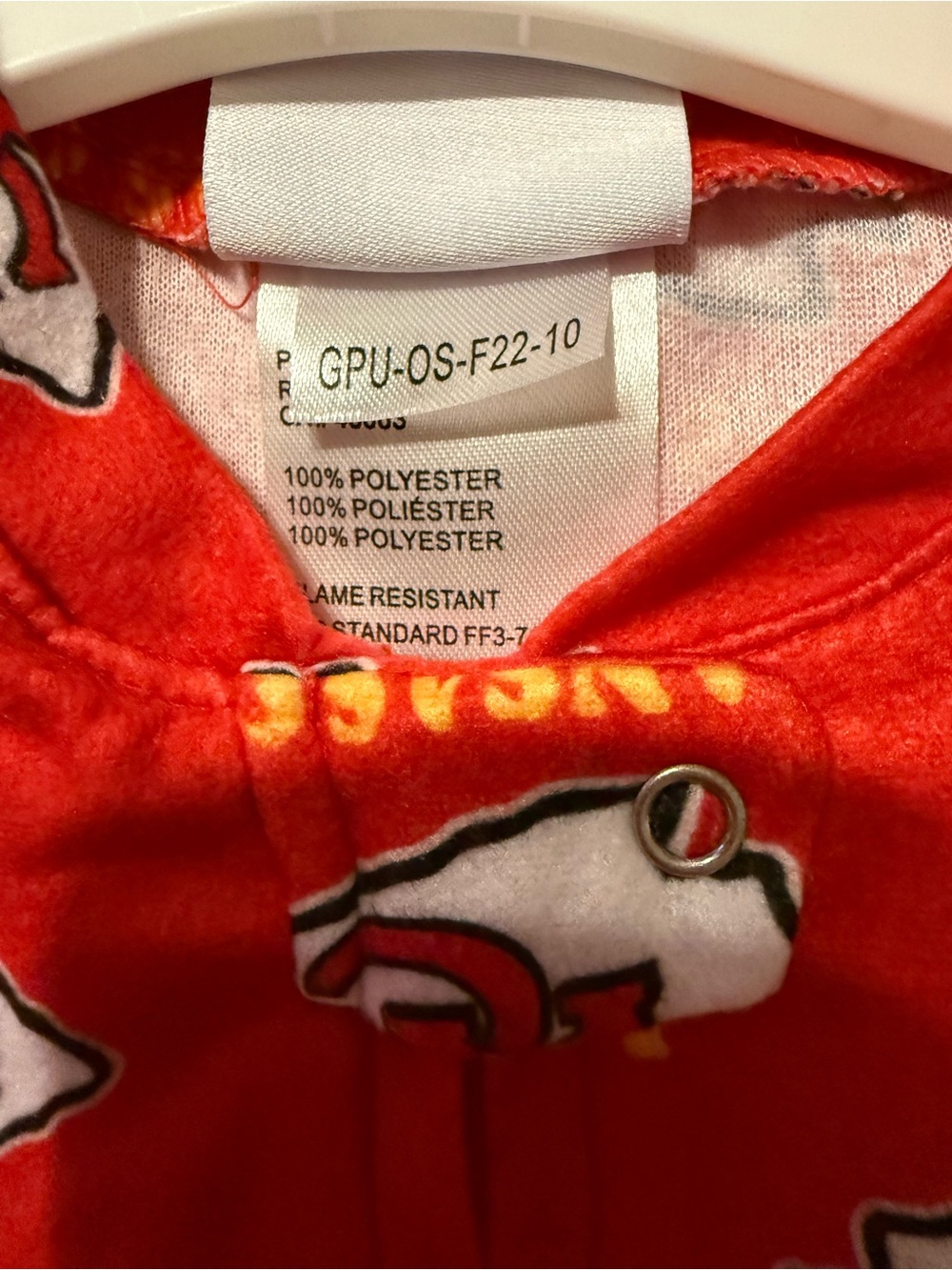 NWT Kansas City Chiefs Red Baby One-Piece Sleeper - NFL Team Print - Picture 4 of 7